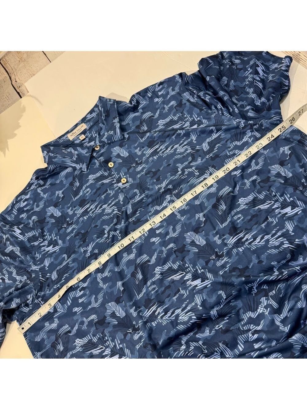 Peter Millar Blue Abstract Tropical Summer Comfort Performance Polo/Golf Shirt - Picture 4 of 6